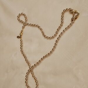 Nolan Miller Glamour Collection Champagne Faux Pearl Necklace with Pendant